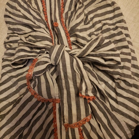 Umgee Gray Stripe Halter Dress - Picture 5 of 5